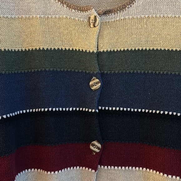 Women’s Colorful Striped Button Down Cardigan, 220 Hickory, size 2X - Picture 3 of 9